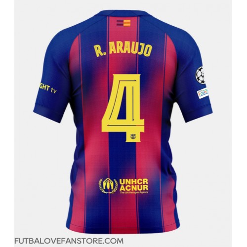 Barcelona Ronald Araujo #4 Domáci futbalový dres 2025-26 Krátky Rukáv Barcelona Ronald Araujo #4 Domáci futbalový dres 2025-26 Krátky Rukáv